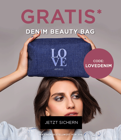 Sichere Dir die stylische Denim Beauty Bag mit dem Code LOVEDENIM