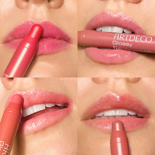 Close-up-Collage mit allen Farben des neuen Glossy Lip Chubby