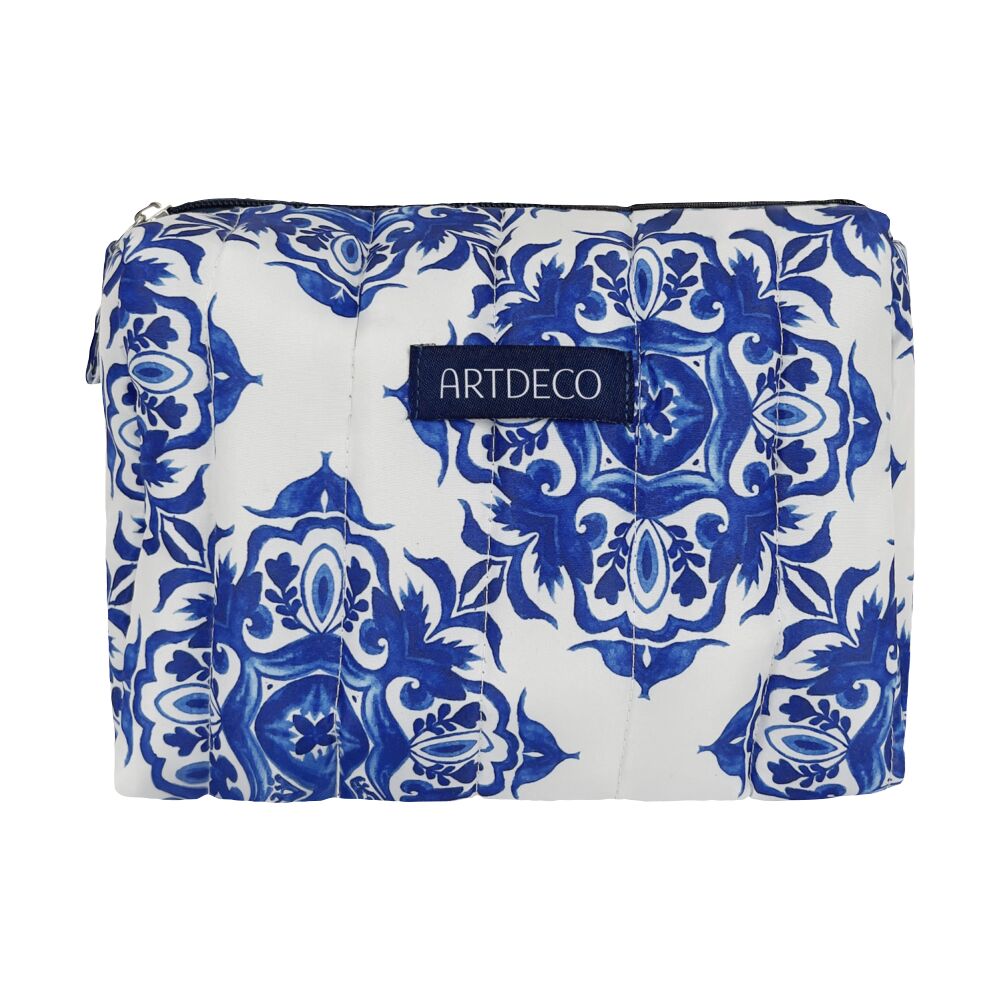Soft Cosmetic Bag im Azulejos-Design (blau, weiße Verzierungen)