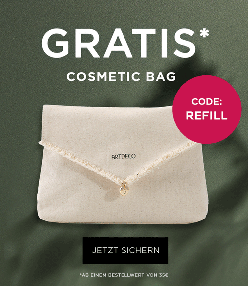 Sichere Dir gratis die Cosmetic Bag mit dem Code REFILL ab einem MBW von 35€