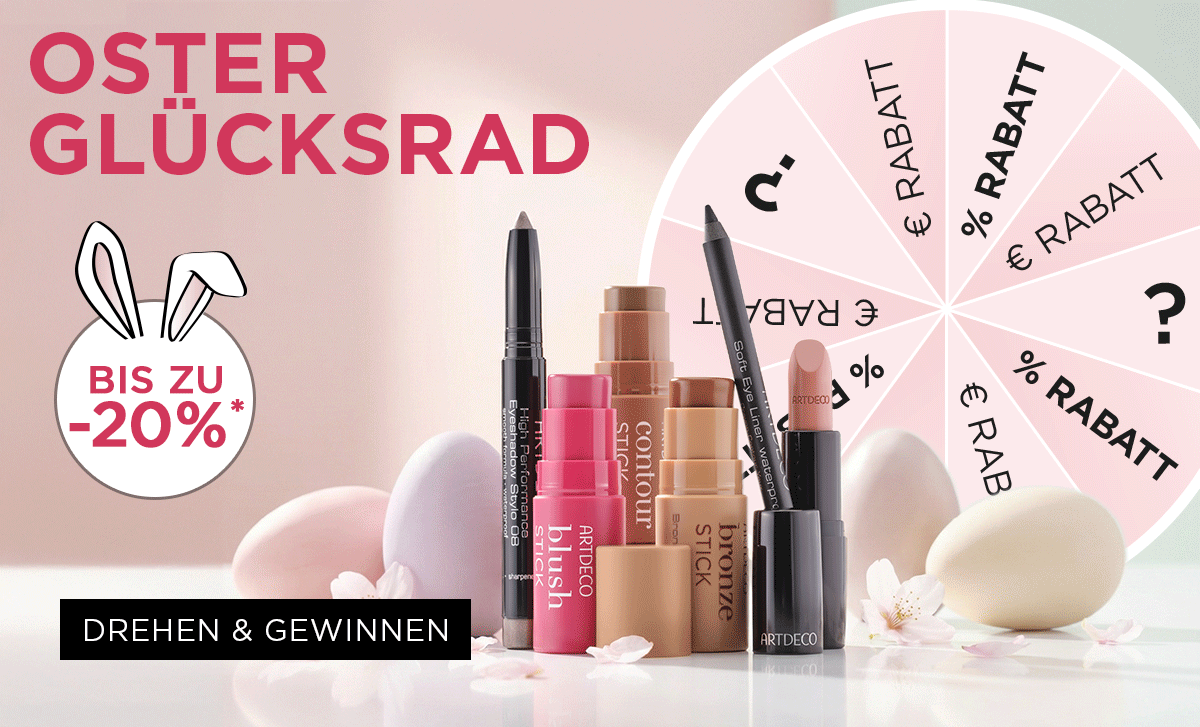 Jeder Dreh ein Gewinn! Oster-Glücksrad bis zu 20% Rabatt sichern.
