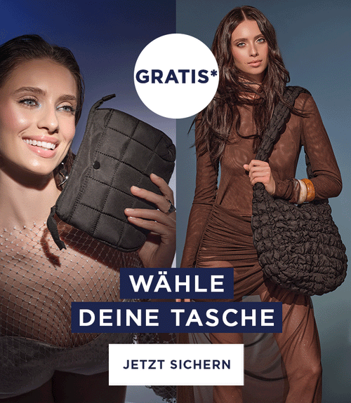 Aktionsbanner mit Cross Body Bag und Cosmetic Bag Classic – eine Tasche nach Wahl gratis ab dem jeweiligen Bestellwert.