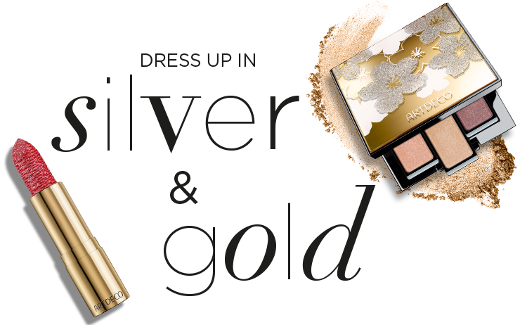 Kollektionsname Dress up in Silver & Gold mit einigen Produkten