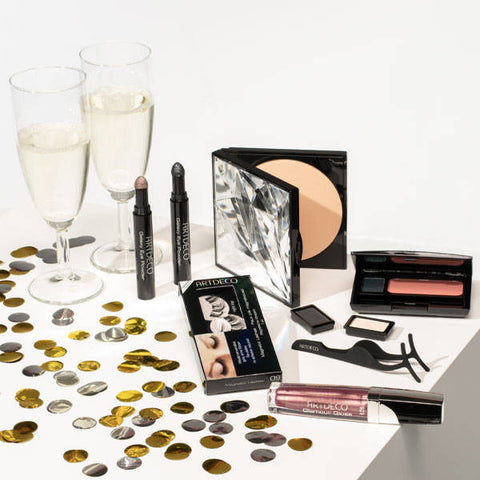 Übersicht der Highlight Produkte der verwendeten Produkte des Schminktipp "Silvester Make-up"