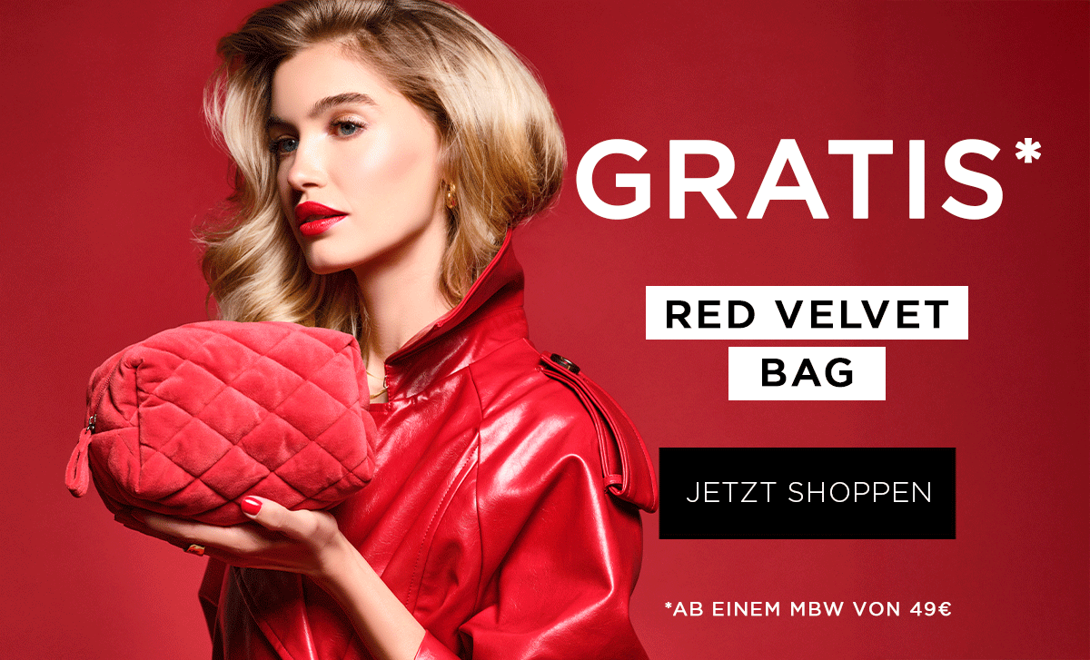 Sichere Dir GRATIS die Red Velvet Bag ab einem Mindestbestellwert von 49€