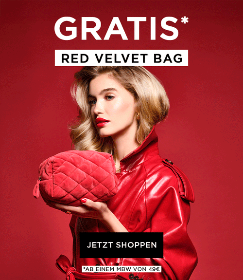 Sichere Dir GRATIS die Red Velvet Bag ab einem Mindestbestellwert von 49€