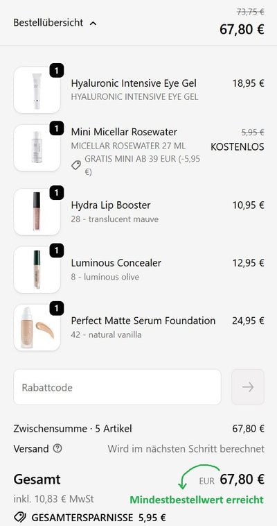 -20% Singles Day Aktion / How-to Rabattcode eingeben Step 1
