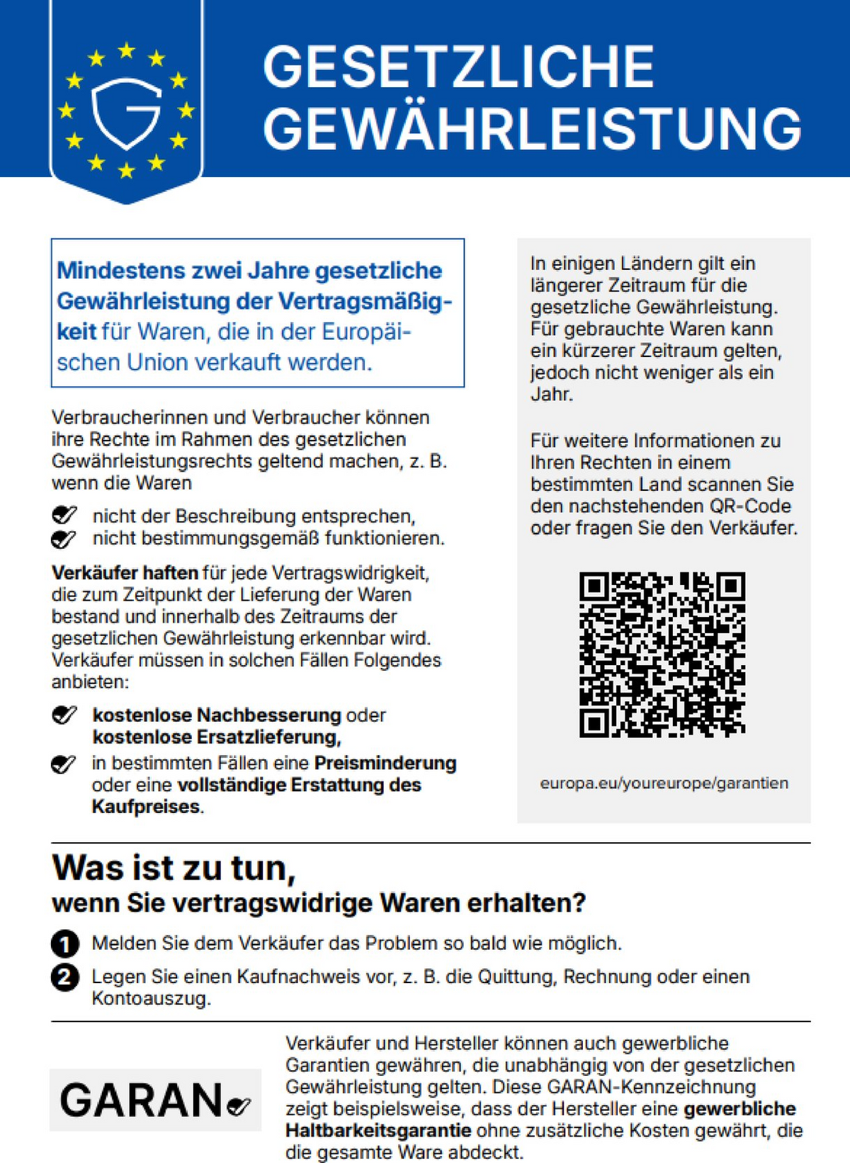 Harmonisierte Mitteilung üeber das gesetzliche Gewaehrleistungsrecht